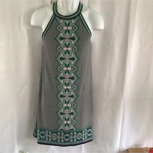 Max Studio Green and Gray Halter Mini Dress